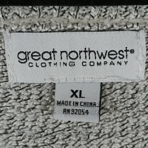 Great Northwest Clothing Sweater Women's Red Grey Cardigan Button Down Size XL - Picture 4 of 8